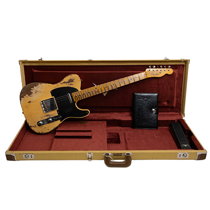 Fender Custom Shop 1951 Nocaster Super Heavy Relic Akçaağaç Klavye Super Faded Aged Nocaster Blonde Elektro Gitar